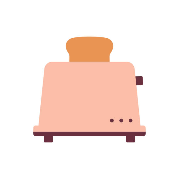 ilustrações de stock, clip art, desenhos animados e ícones de cartoon toaster isolated on white, vector illustration - toaster