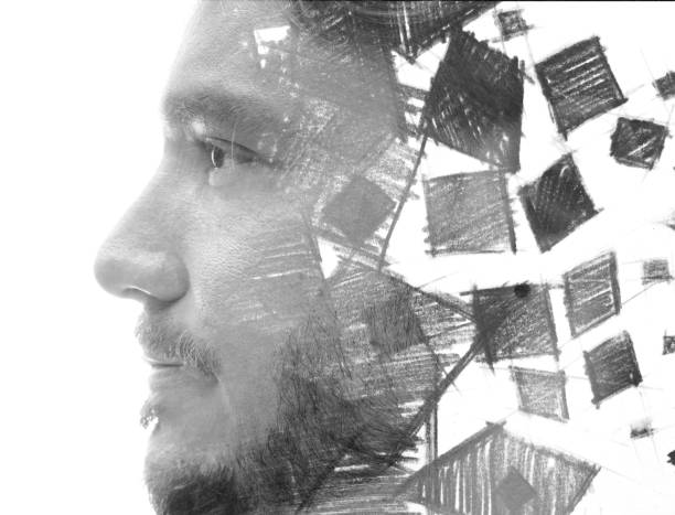 istock A creative man's profile portrait in black and white 1303377320