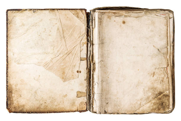 Old book open isolated PNG Used paper texture Old book open isolated on white background. Used paper texture photo png pictures stock pictures, royalty-free photos & images