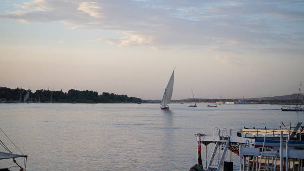 Sailboat on the River Nile stock photo