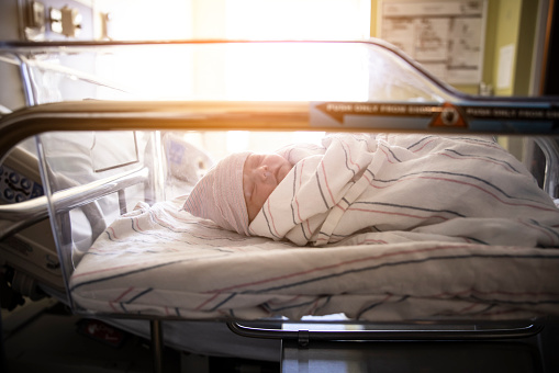 A new born baby in hospital