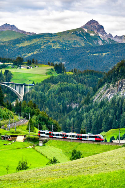 Regional train at the Brenner Railway in the Austrian Alps