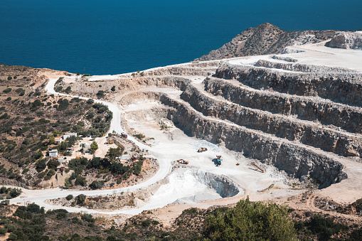 Gypsum quarry in Lasithi region (Crete, Greece).