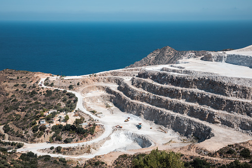 Gypsum quarry in Lasithi region (Crete, Greece).