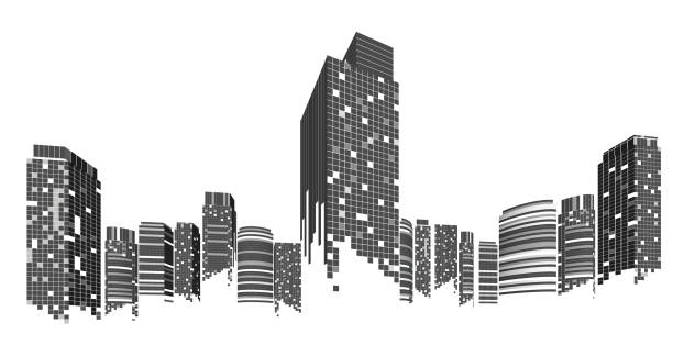 istock Cityscape on white background, Modern City skyline, city silhouette, vector illustration in flat design 1303392990