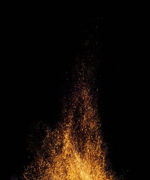 Golden glitter picture on black background