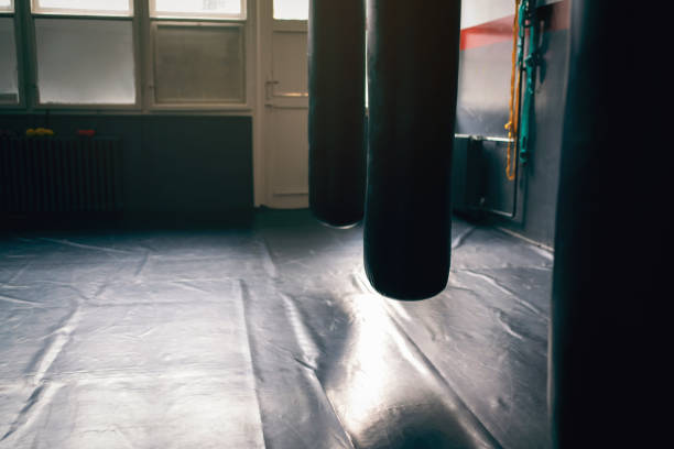 istock Gym room with heavy bags 1303402098