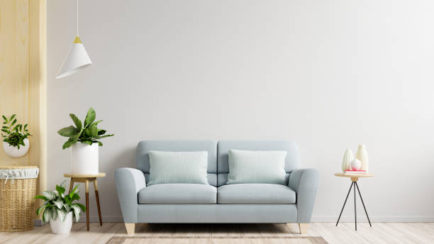 istock White wall living room have sofa and decoration. 1303404657