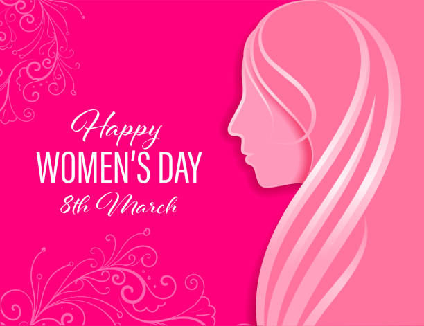 women's day pink international women's day background copy space womens issues stock illustrations