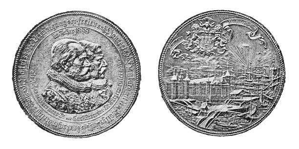 ilustrações, clipart, desenhos animados e ícones de moeda para celebrar a união de hamburgo com o império alemão - european union coin illustrations