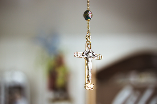 Close up image of a Christian Rosary