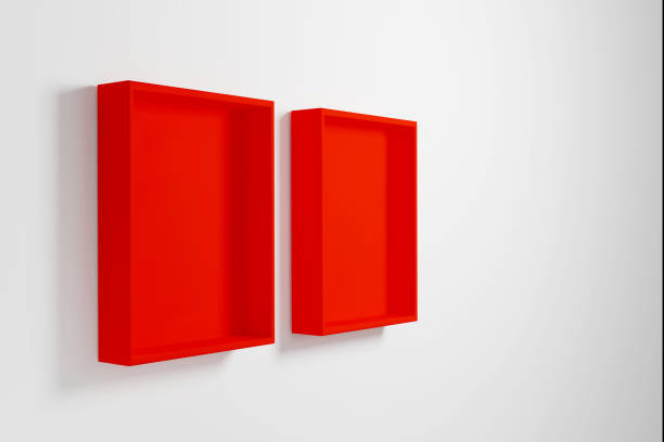istock Red box or tray mockup for product presentation on white background, 3d render. 1303423811
