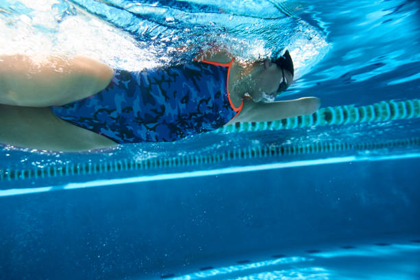 istock Adaptive Athlete swimming freestyle filmed from underwater 1303424407