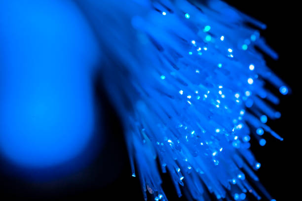 istock Blue fibre optic lights 1303425329