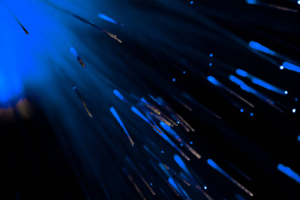 istock Blue fibre optic lights 1303425330
