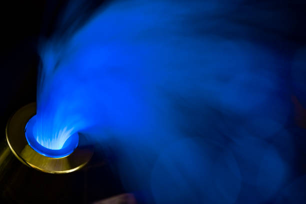 istock Blue fibre optic lights 1303425482