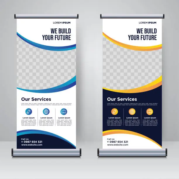 Vector illustration of Corporate rollup or X banner design template