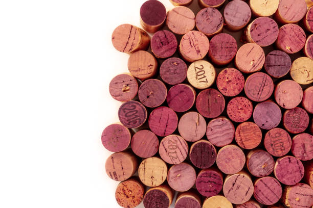 istock Many wine corks, shot from the top on a white background with copy space 1303434294
