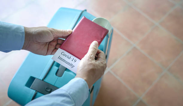 istock Traveler holding a passport with 
