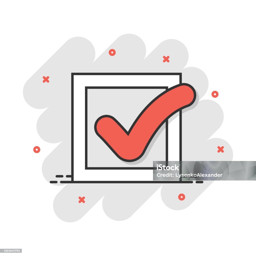 Cartoon Check Mark Icon In Comic Style Approved Illustration Pictogram Ok  Sign Splash Business Concept Stock Illustration - Download Image Now -  iStock