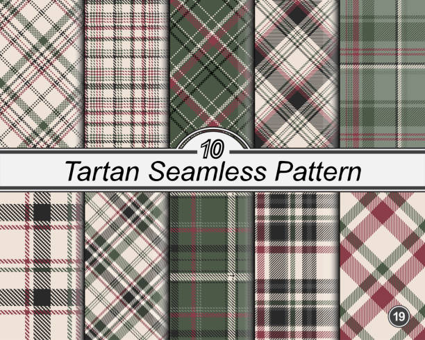 ÐÑновнÑе RGB Set classical pattern tartan. Abstract checkered seamless pattern. Straight and oblique scottish cage. Vector graphics printing on fabrics, shirts and textiles. tsp stock illustrations