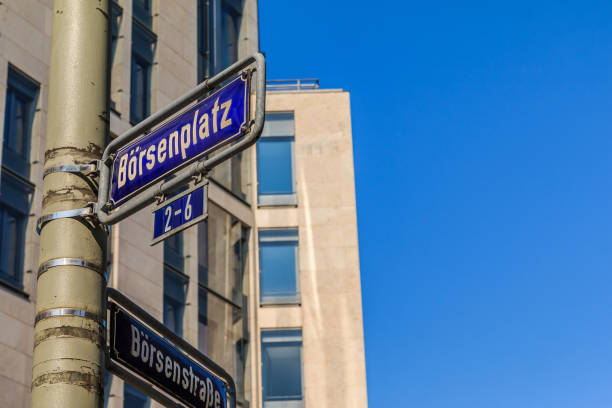 istock Street sign stock exchanges in Frankfurt 1303443271