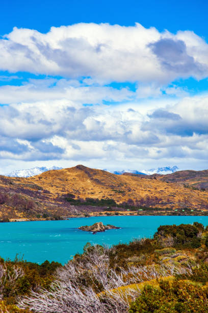 istock Huge lake with bright azure water 1303445256