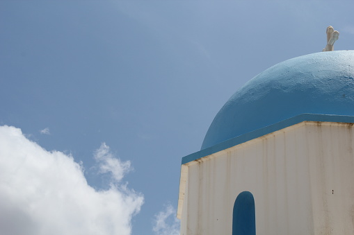 Blue Dome of Greek Orthodox Church - Paros - Greece