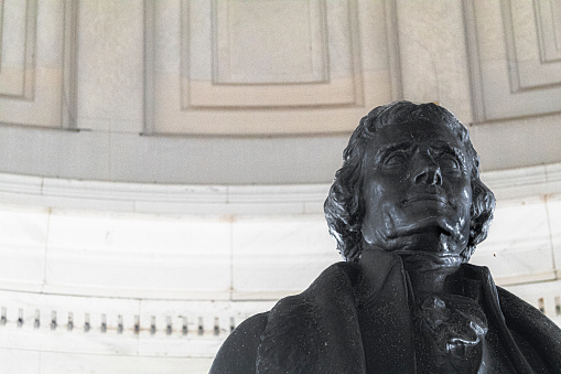 Statue of Thomas Jefferson inside the Jefferson Memorial.