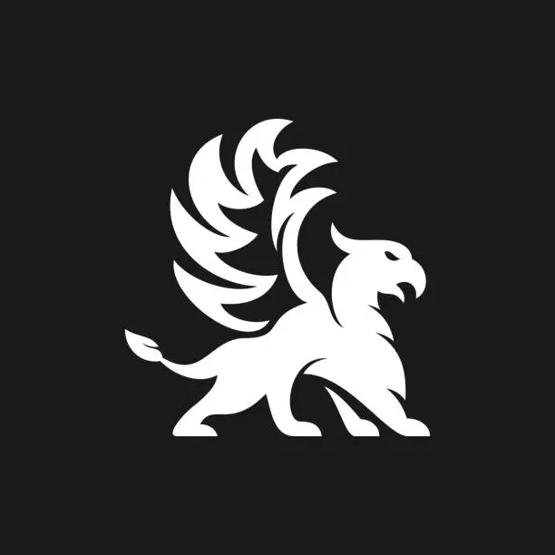 Vector illustration of Animal Griffin Mythology Logo Design