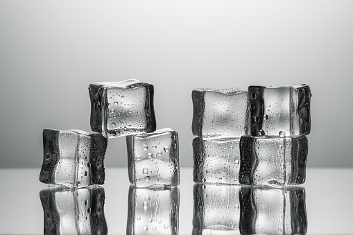 Still Life: wet ice cubes