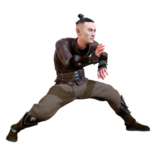 istock 3D illustration Asian man on white 1303459822