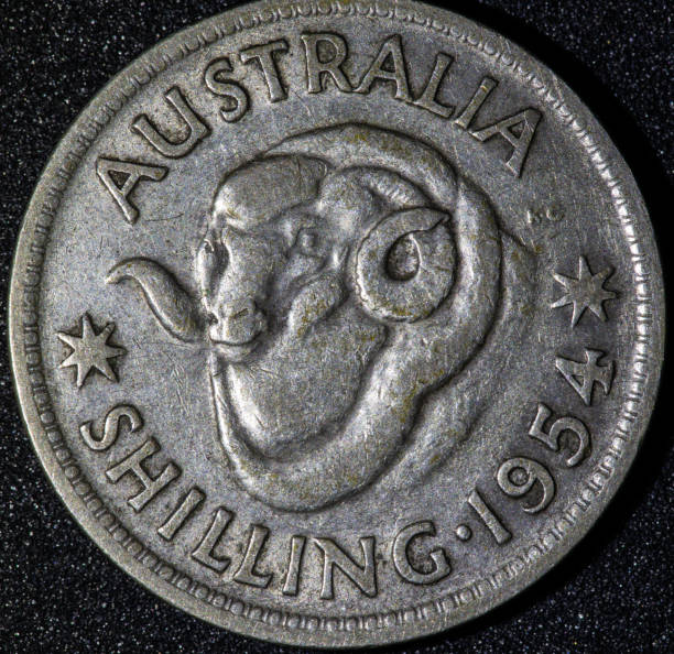 Old Australian coins pre 1966 Old Australian coins pre 1966 goldco chuck norris stock pictures, royalty-free photos & images