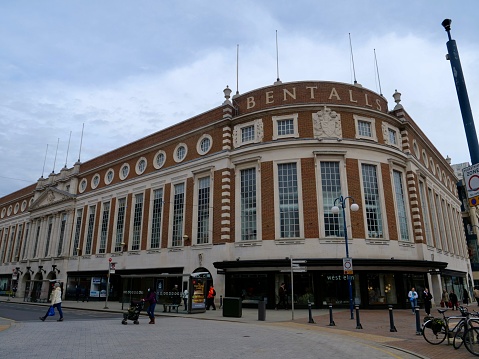 London,UK- February 20, 2021:-The department store of Bentalls in Kingston upon Thames. Bentalls is a British department store chain.