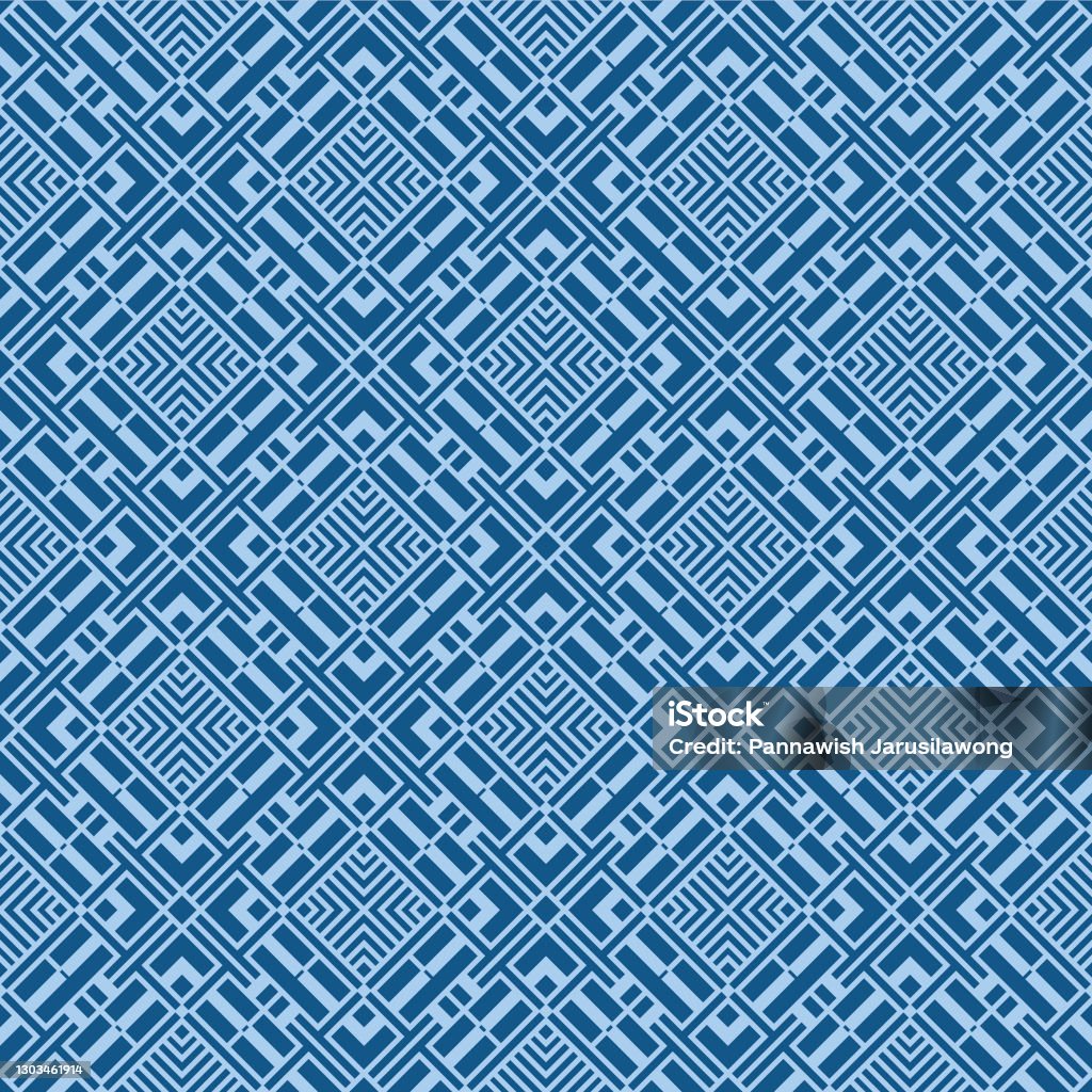 Japan Square Pattern Japanese Square Diamond Maze Vector Seamless Pattern Stock Illustration ...