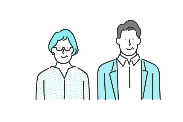 ilustrações, clipart, desenhos animados e ícones de casal de meia-idade - casal de meia idade