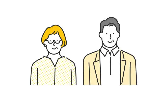 Vector illustration of middle-aged couple