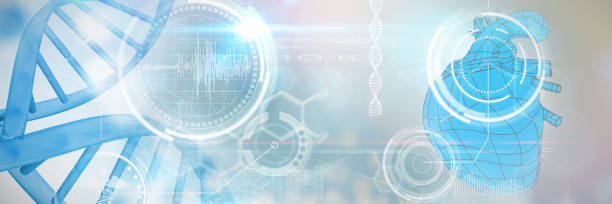 Composite image of illustrative image of a blue colored heart stock photo