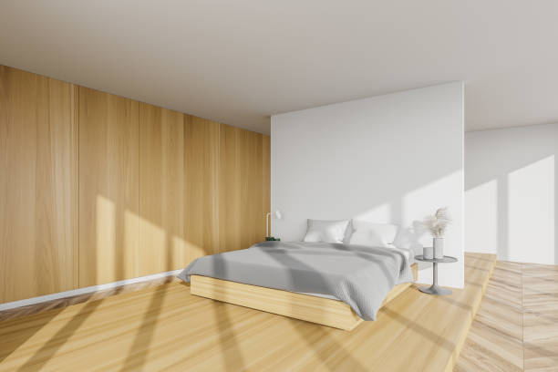 istock White and wooden bedroom interior 1303464218