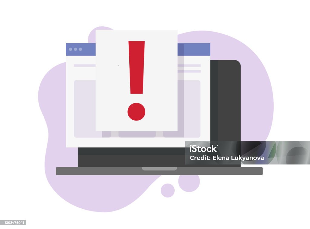 Important Notice Computer Caution Information Alert Notice Message On Laptop Computer Pc ...