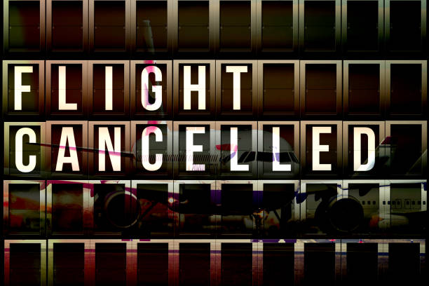 istock Airport, plane and board flight cancelled 1303480269