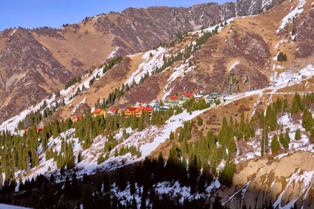 istock Houses Forest Mountains Winter 1303481040