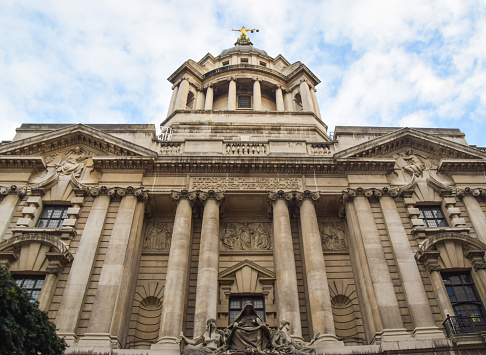 London, United Kingdom - February 21 2021: Central Criminal Court, Old Bailey building exterior