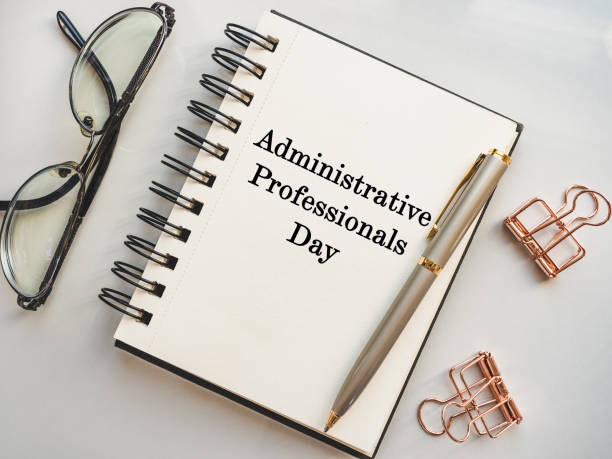 istock Admin Day Greeting Card. Close-up, view from above 1303485680