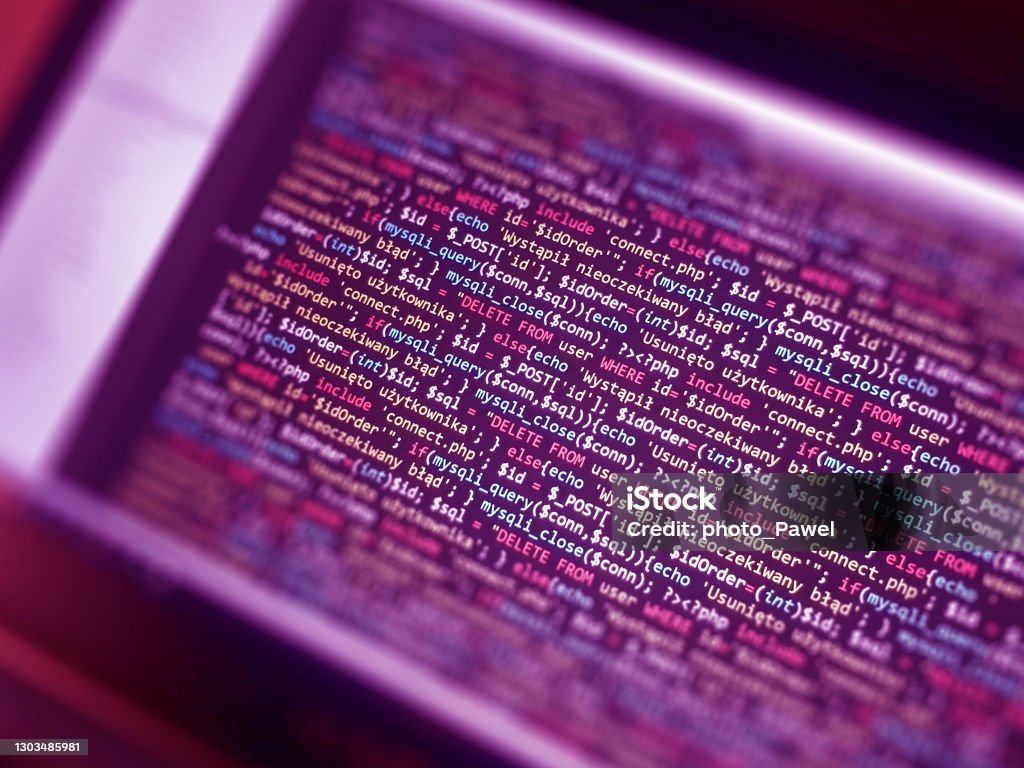 Software Development Monitor Screen Background Developer Display With ...