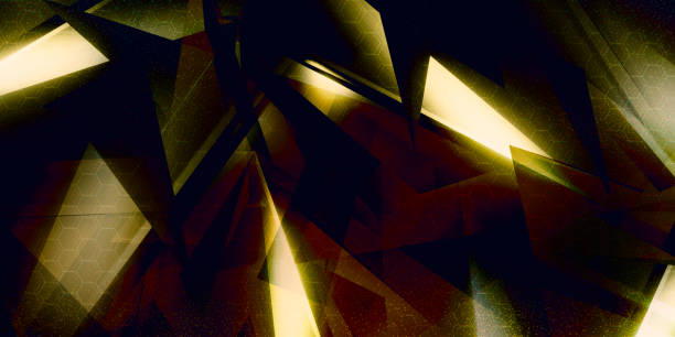 istock 3D illustration with geometric shapes New technology concept and dynamic movement Show of strength Digital prism, diamond, faceted crystal 1303488393