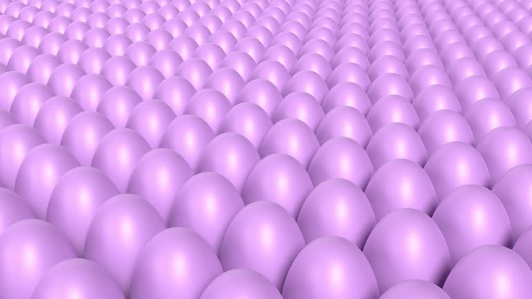 Purple Easter Eggs are In A Perfect Order in 4K Resolution