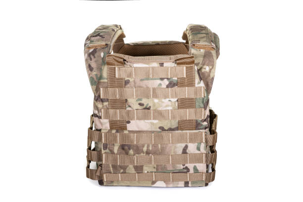 istock Bulletproof vest, Tactical body armor and bulletproof vests hidden with additional pockets, camouflage 1303499034