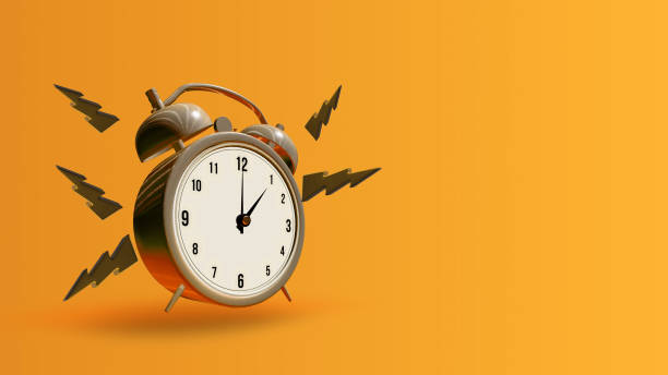 istock 4K Alarm-clock minimalist design with Lightning background 1303500855