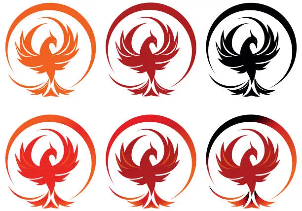 Vector illustration of phoenix logo